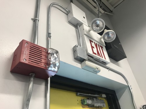 emergency devices installed on a wall